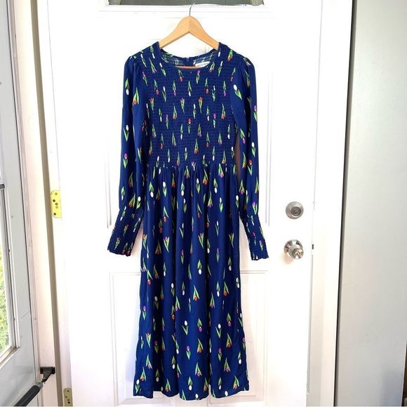 Urban Outfitters UO Kate Floral Smocked Midi Dress Size Medium - Picture 8 of 12